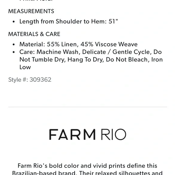 Vivid Garden Off-White Maxi Dress Farm Rio worn once for bridal party - Picture 5 of 5